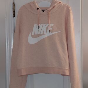 Nike Women's Soft Pink Cropped Hoodie